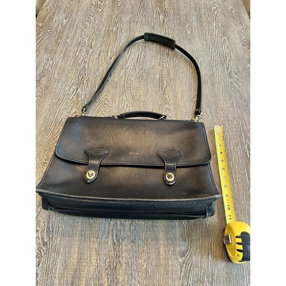 Jack Georges‎ University Professional Leather Briefcase Messenger Bag USA VTG